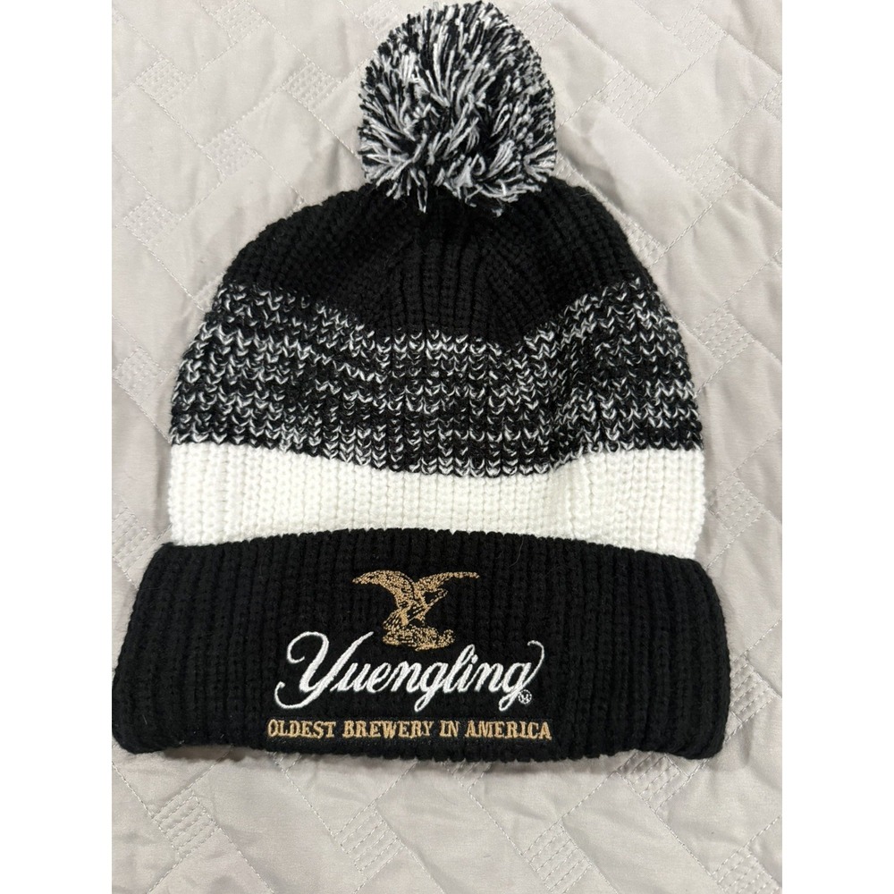 Yuengling Winter Hat Cap Black Beer Stocking Cap Beanie Toboggan sock hat
